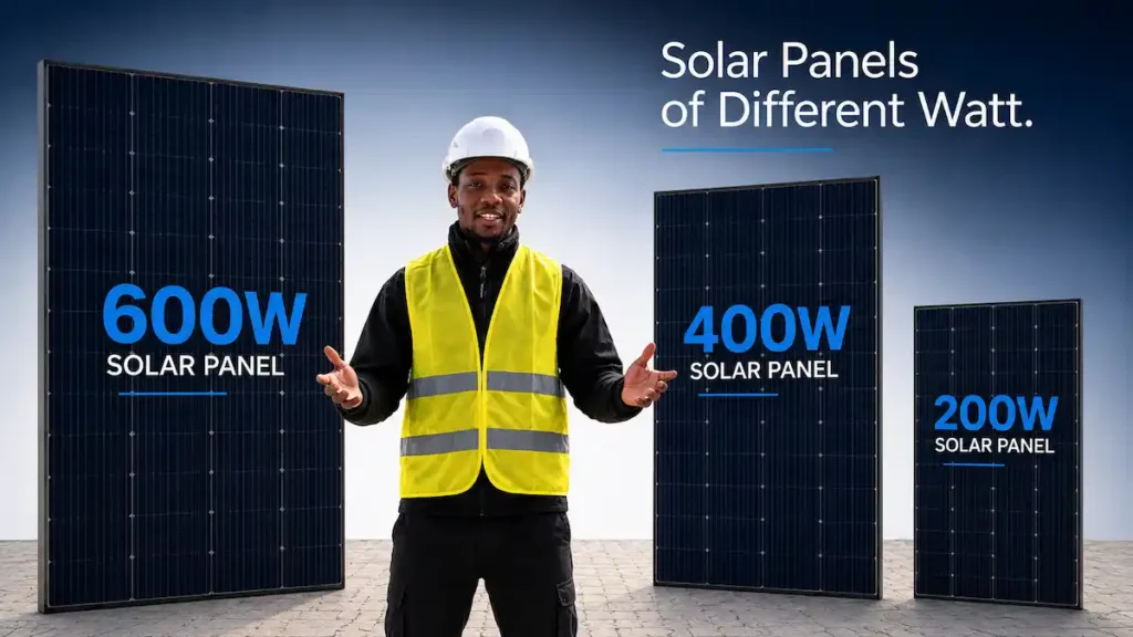 an expert explainning how solar panels of different watts connections is