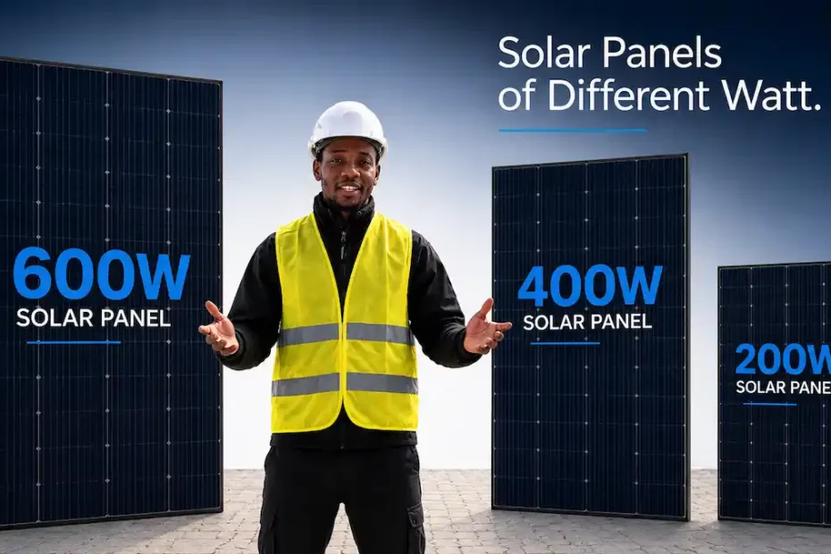 an expert explainning how solar panels of different watts connections is