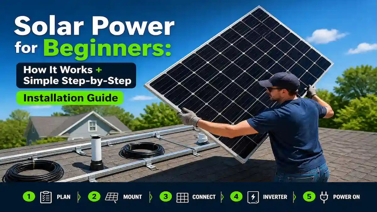 man installing solar panels in his home by him self