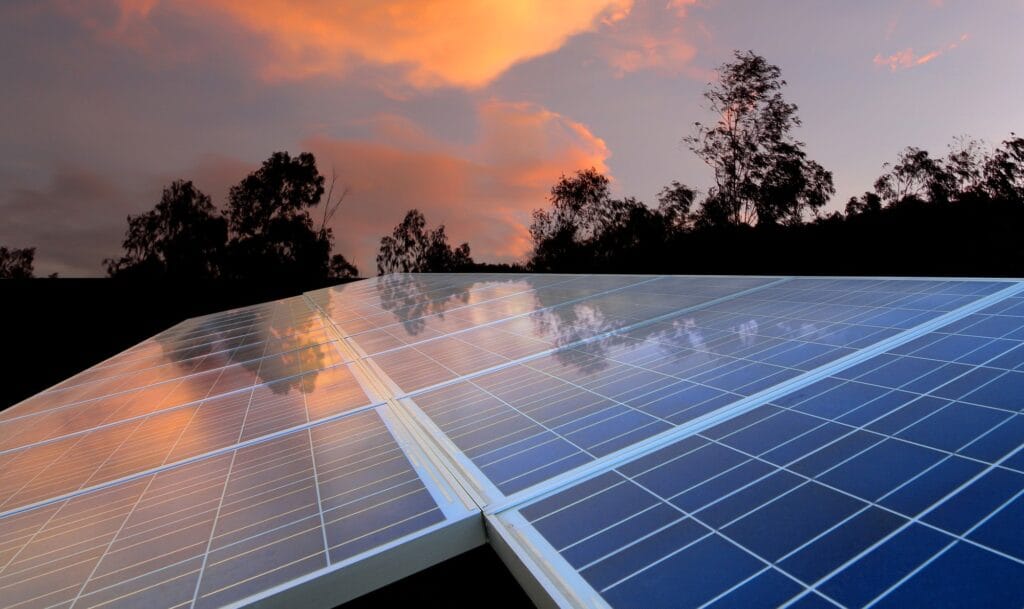 Solar panel performed on cloudy