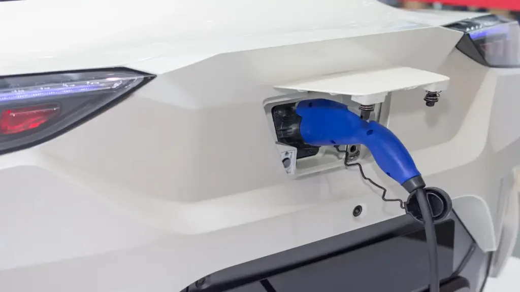 EV car charging on clen energy