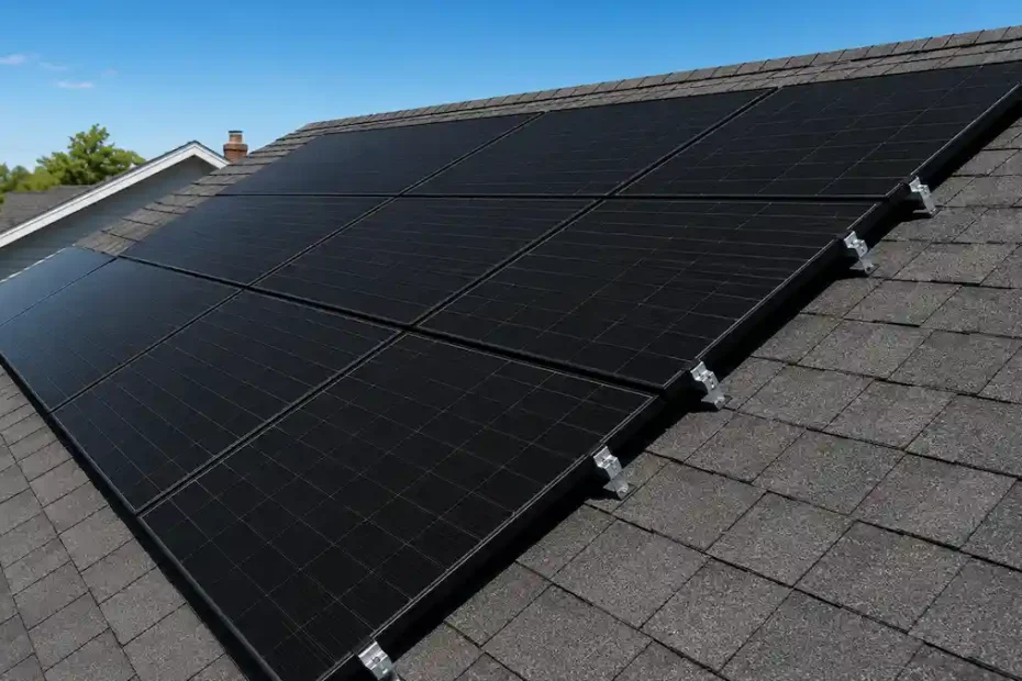 solar panels on house roof