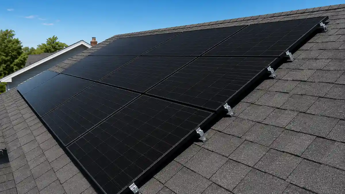 solar panels on house roof