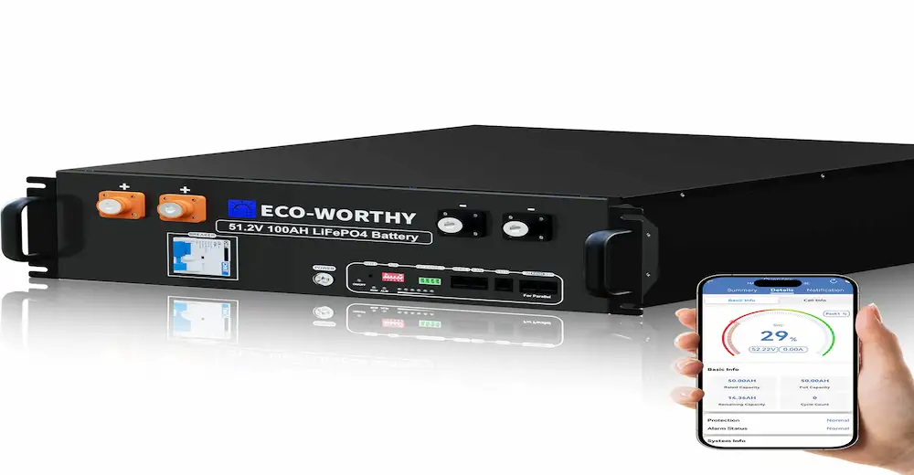 ECO-WORTHY 48V(51.2V) 100Ah Server Rack battery