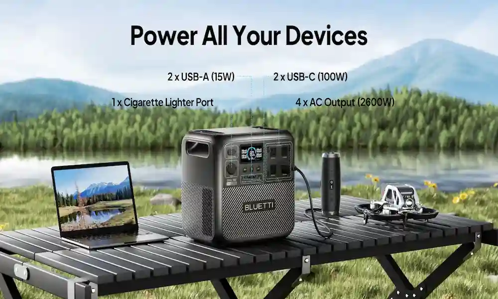 bluetti elite 200 v2 powering outdoor appliance