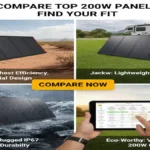 Comparison of EcoFlow, Bluetti, Jackery, and Eco-Worthy 200W portable solar panels for camping, RV, and off-grid use
