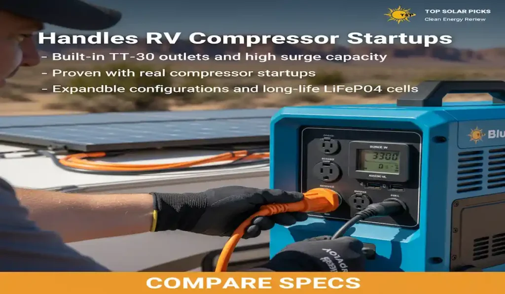 RV solar generators and panels being tested during off-grid boondocking