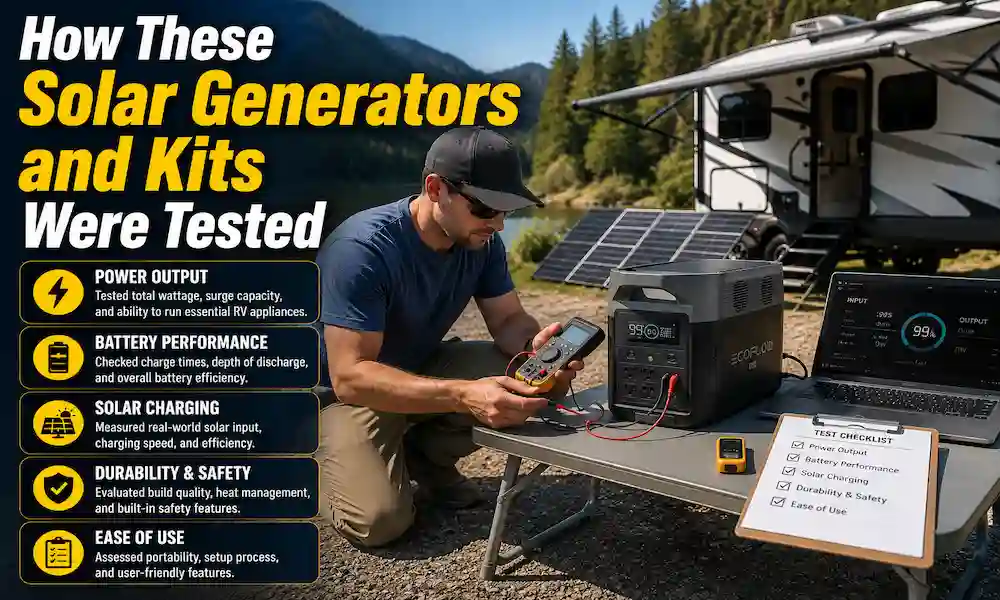a young man testing voltage on his power generator and panel setup