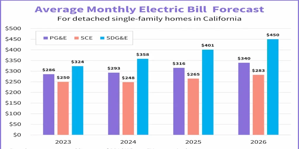 Califonia electric bills statistics