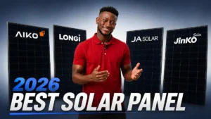 an expert with 4 different solar panels