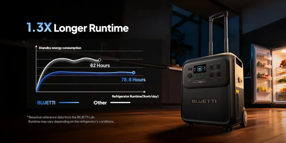 Bluetti Powering appliance for long