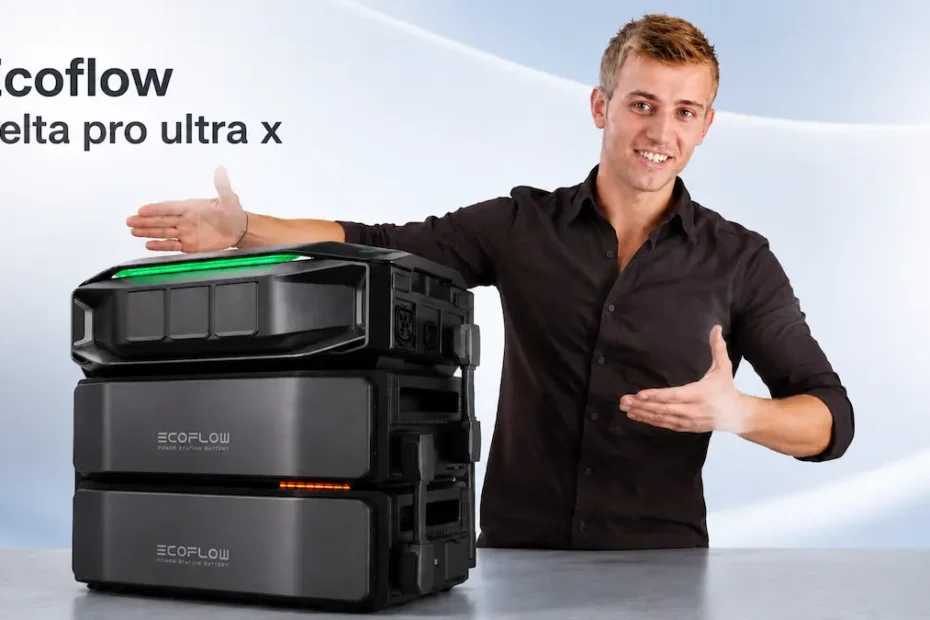 man explaing the ecoflow delta pro ultra x power station