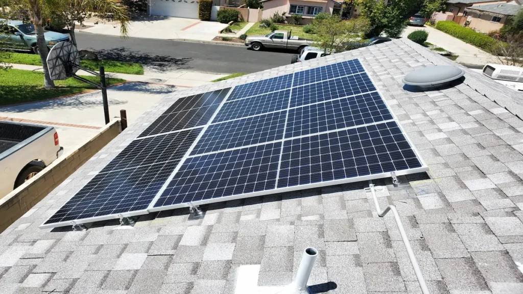 Solar panels installed at home