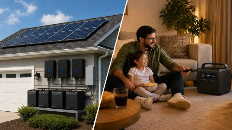home solar setup compared with solar generator at home